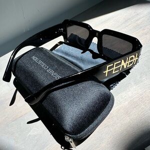 Stylish Fancy Black Gold Sunglasses